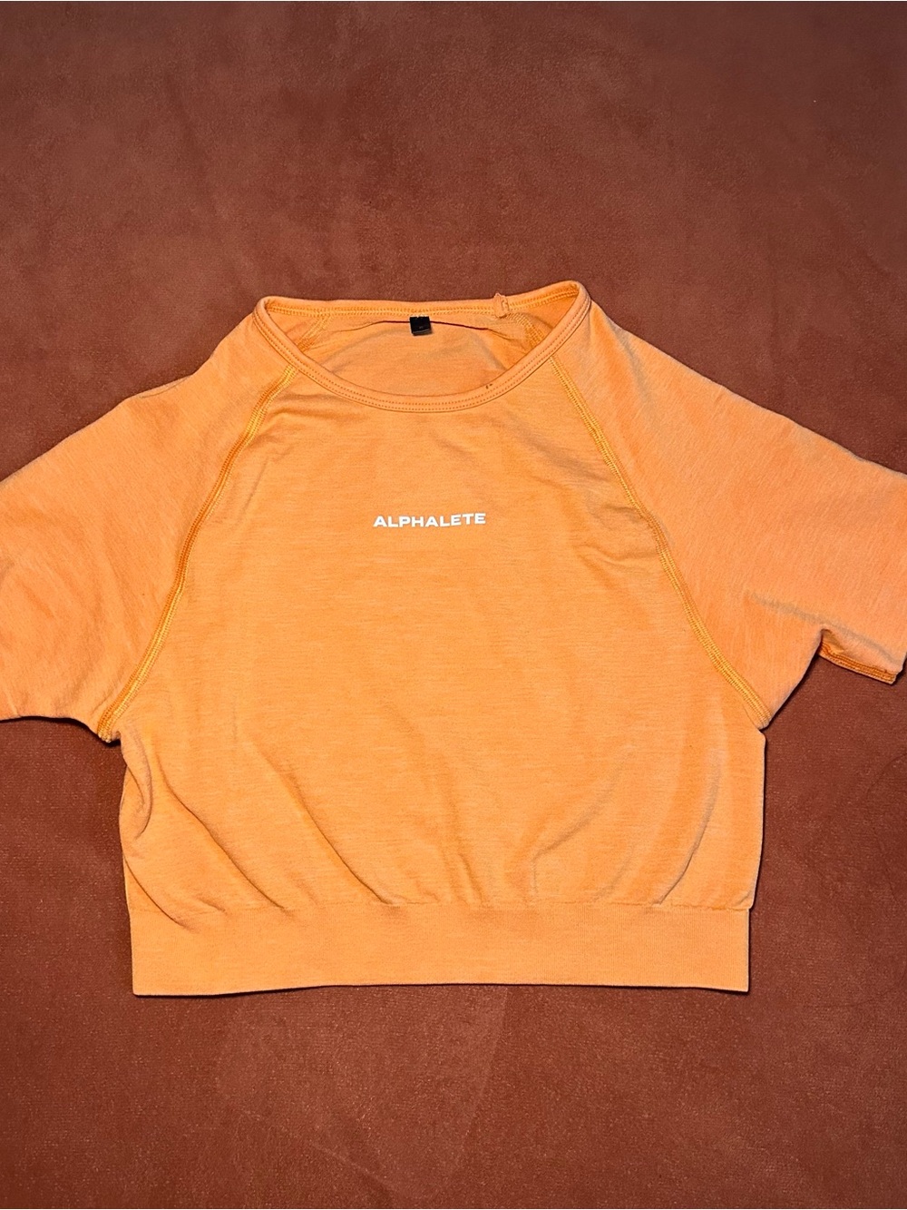 Alphalete Women's Orange Short Sleeve Crop Tee